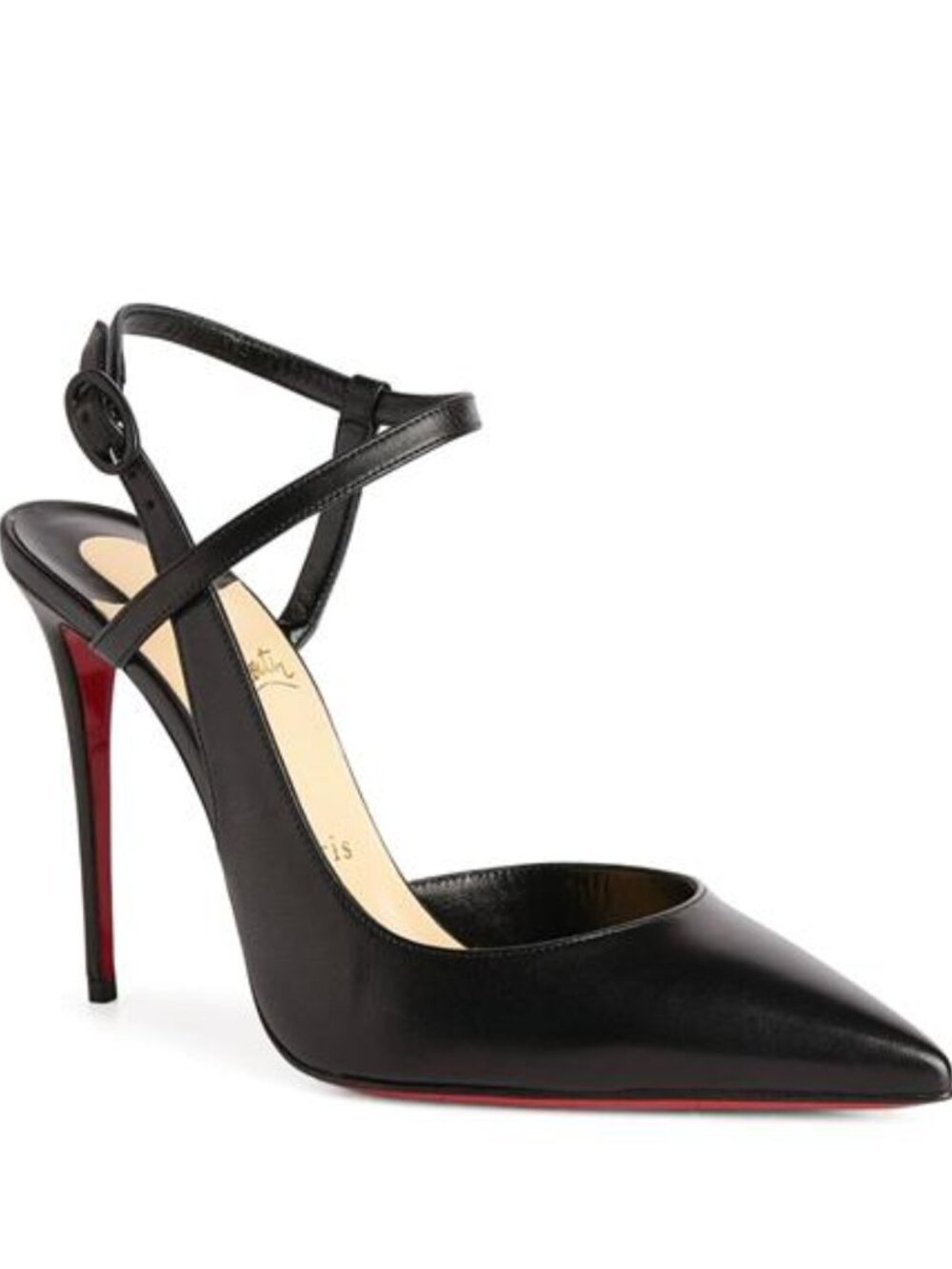 Christian Louboutin JENLOVE 100 Leather Ankle Strap Heels Pump Shoes Sandal - Picture 2 of 16